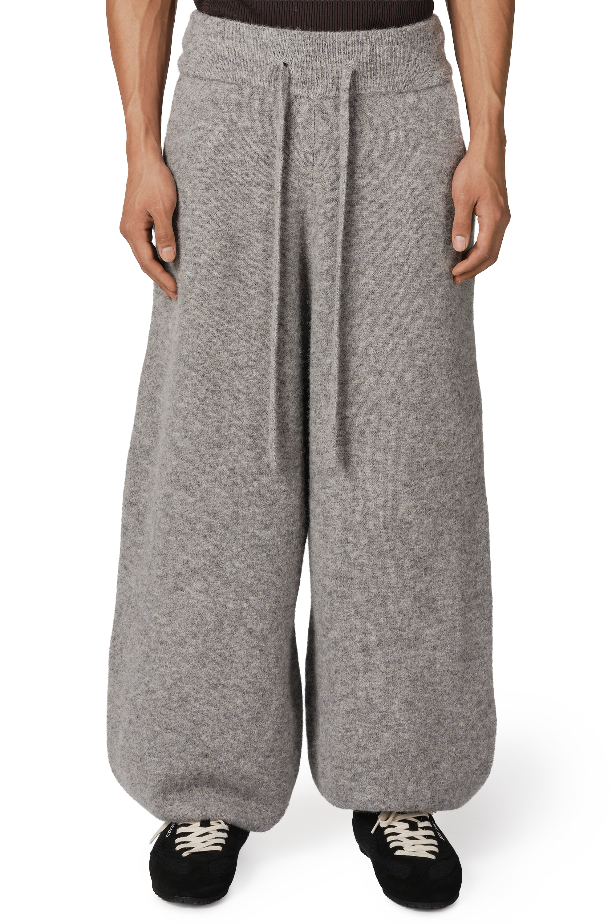 トップス ALPACA WOOL WIDE KNIT WOOL KNIT PANTS Women's Alpaca Ribbed Wide Leg Pants - HASS® Apparel by Avocado