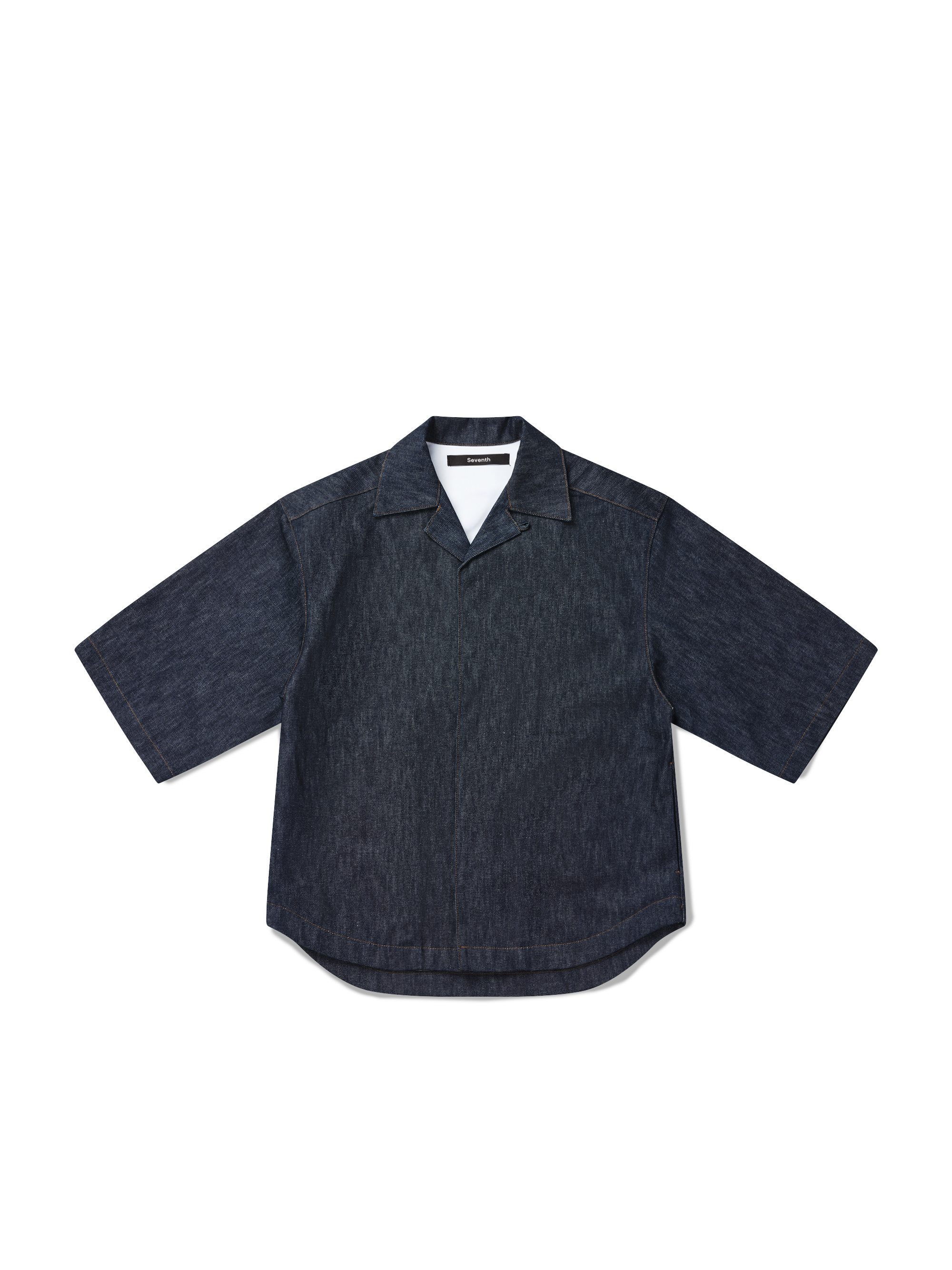 M5 Cuban Collar Shirt in Raw Indigo – Seventh