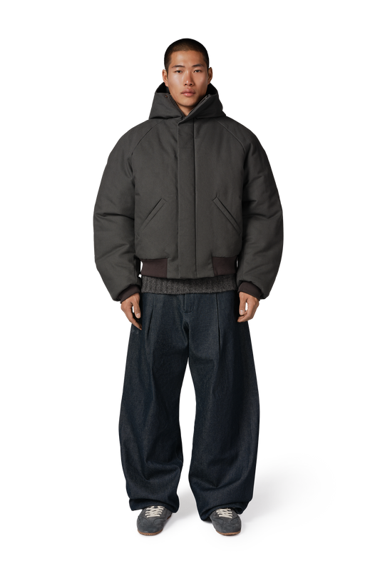 Orb Puffer Coat in Stone Pine