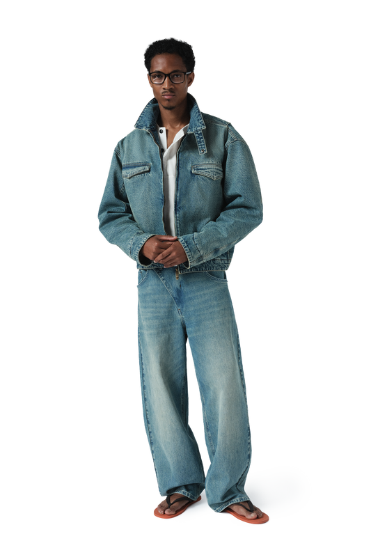 Denim 410 OVL Straight Cut Jeans in Storm Wash