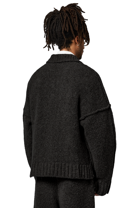 Wool-knit Polo in Night