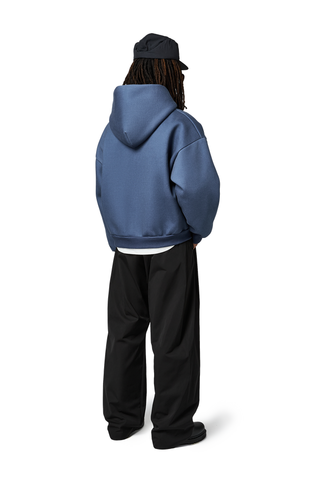 V2 Zipped Hoodie in Denim Blue