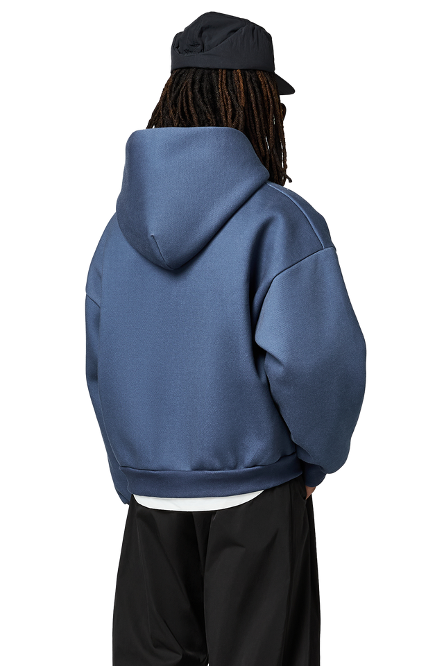 V2 Zipped Hoodie in Denim Blue