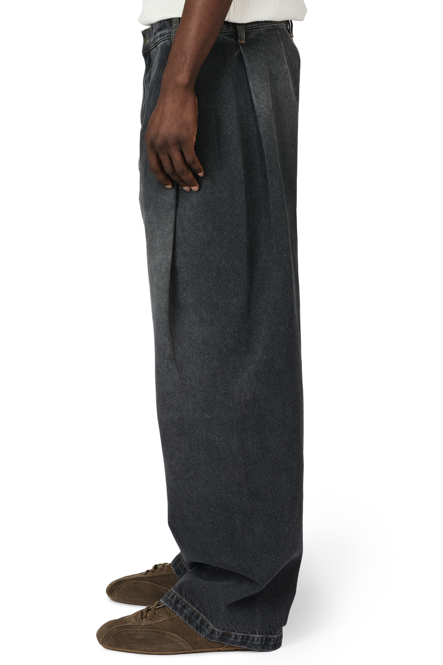 Denim Bermuda Jeans in Stone