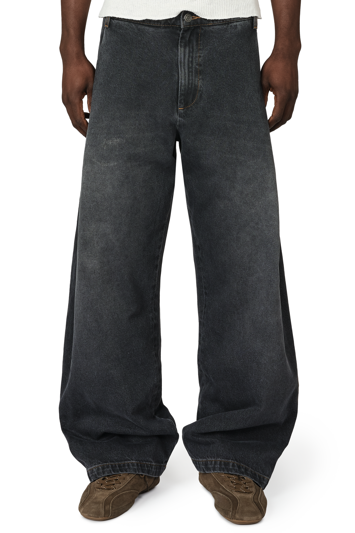 Denim Bermuda Jeans in Stone