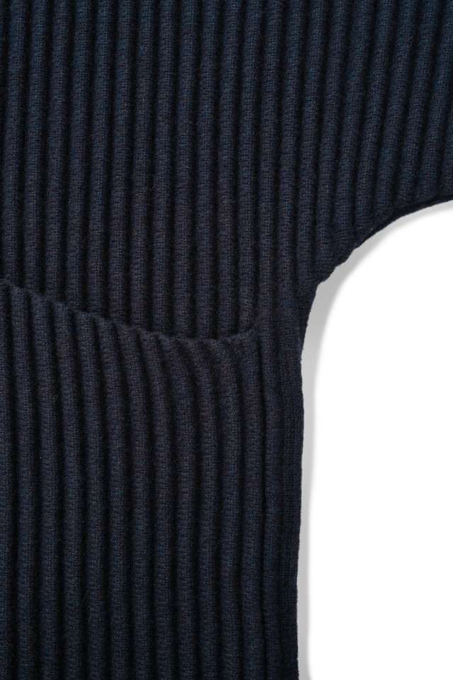 Globe Rib Knit Cardigan in Marine