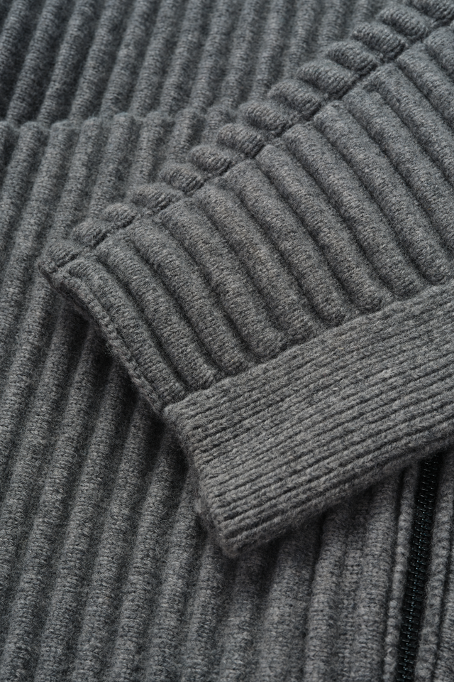 Globe Rib Knit Cardigan in Rhino