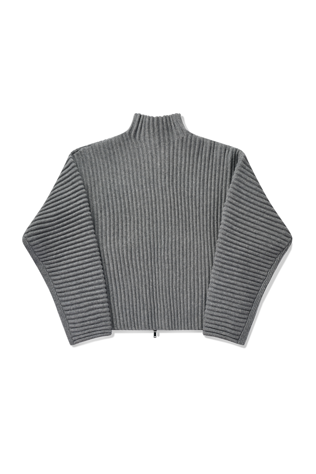 Globe Rib Knit Cardigan in Rhino