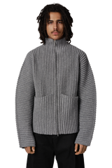 Globe Rib Knit Cardigan in Rhino