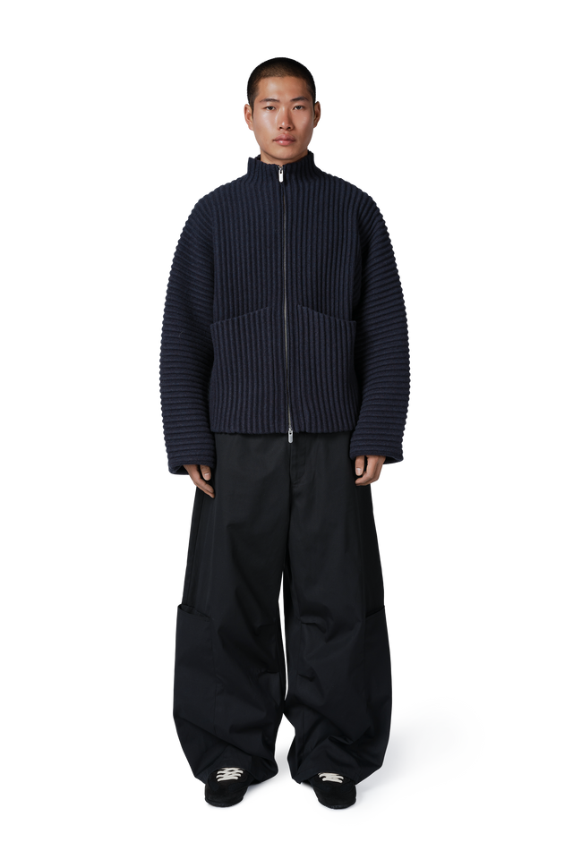 Globe Rib Knit Cardigan in Marine