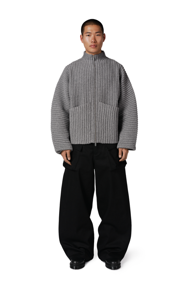 Globe Rib Knit Cardigan in Rhino