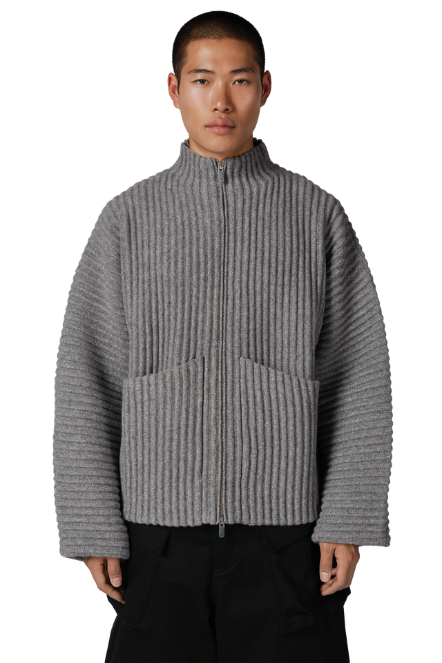 Globe Rib Knit Cardigan in Rhino