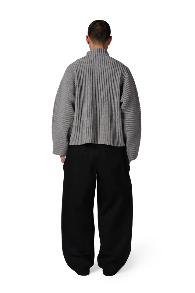 Globe Rib Knit Cardigan in Rhino