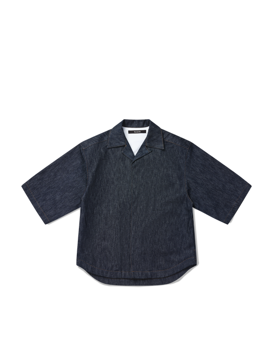 M5 Cuban Collar Shirt in Raw Indigo