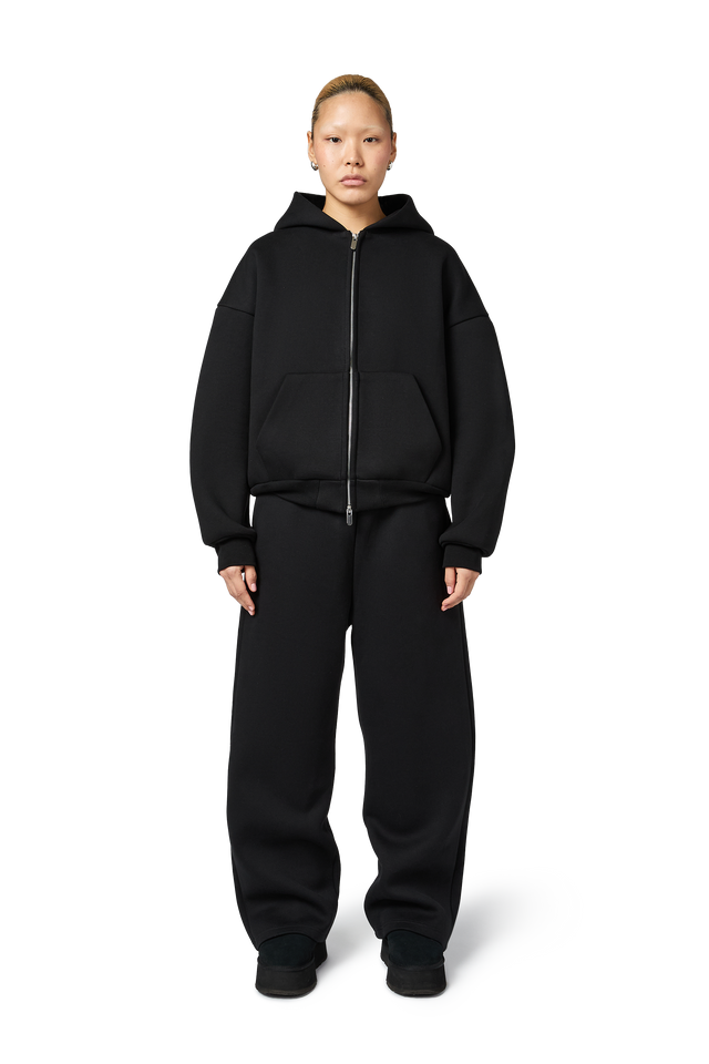 theredthread S w zip hoodie long black theredthread S w zip hoodie long black