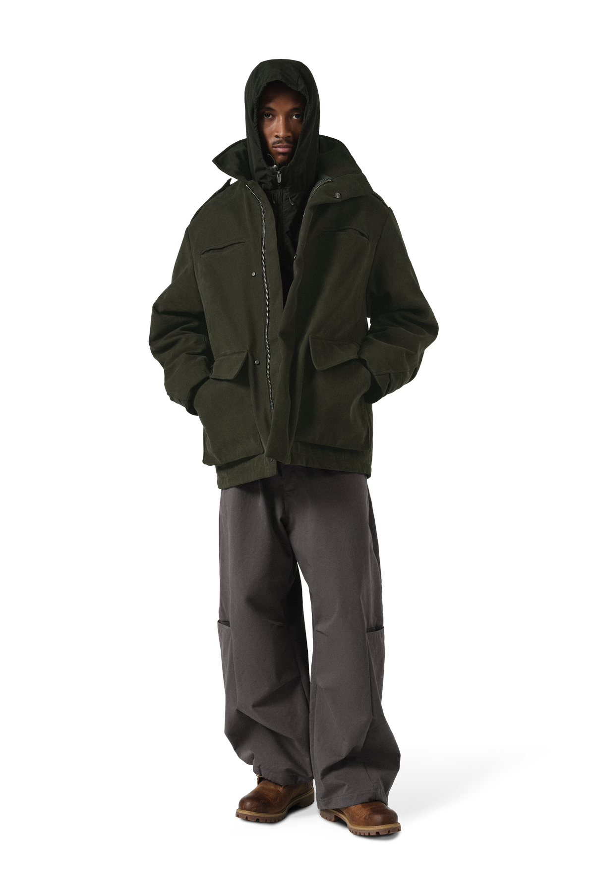 Pilot Parka Coat in Thyme