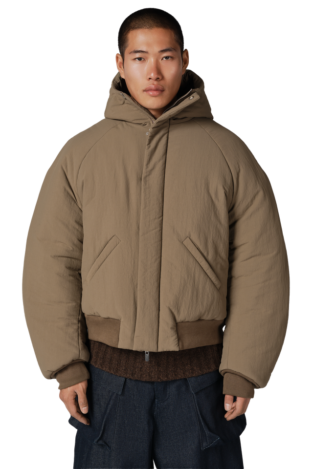 Orb Puffer Coat in Dune