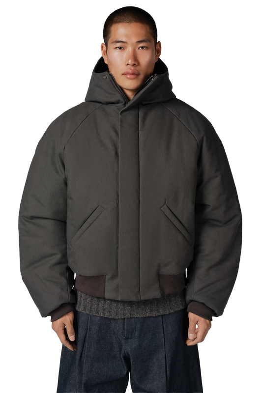 Orb Puffer Coat in Stone Pine