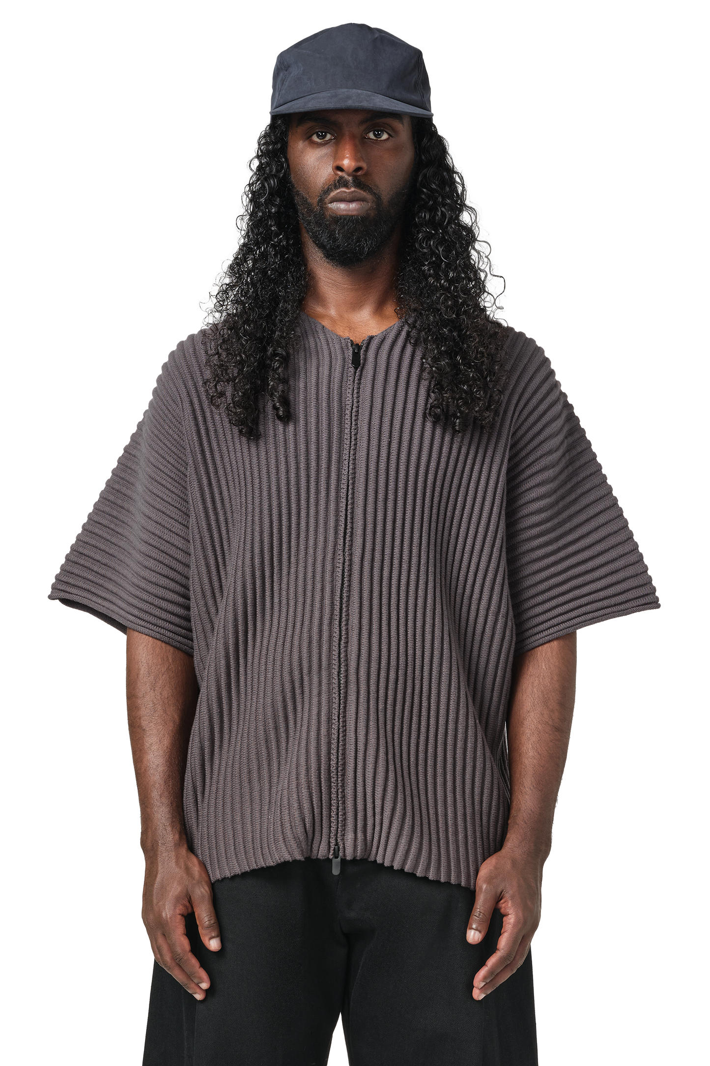 Ribbed Kimono Top in Cave