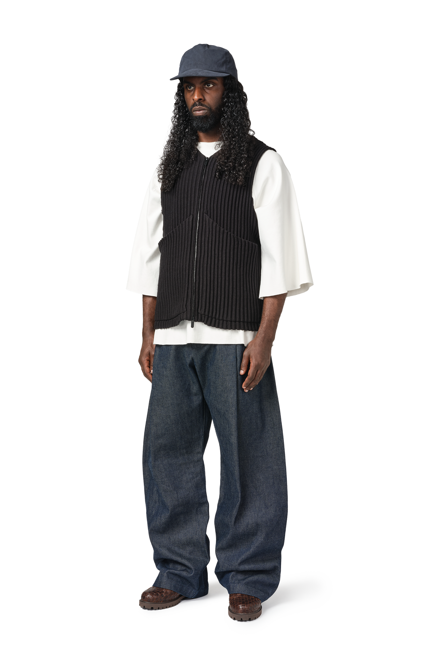 Ribbed Utility Vest in Night