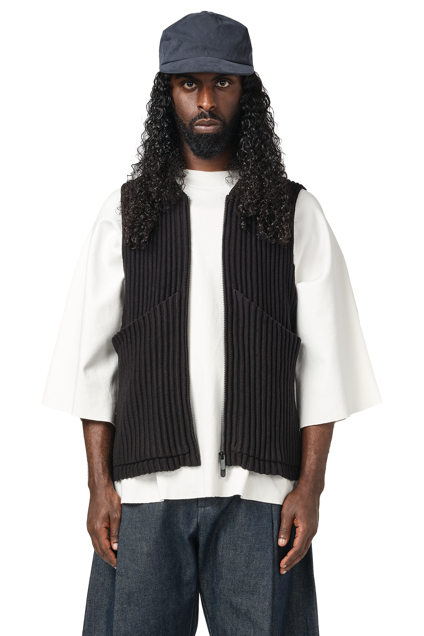 Ribbed Utility Vest in Night