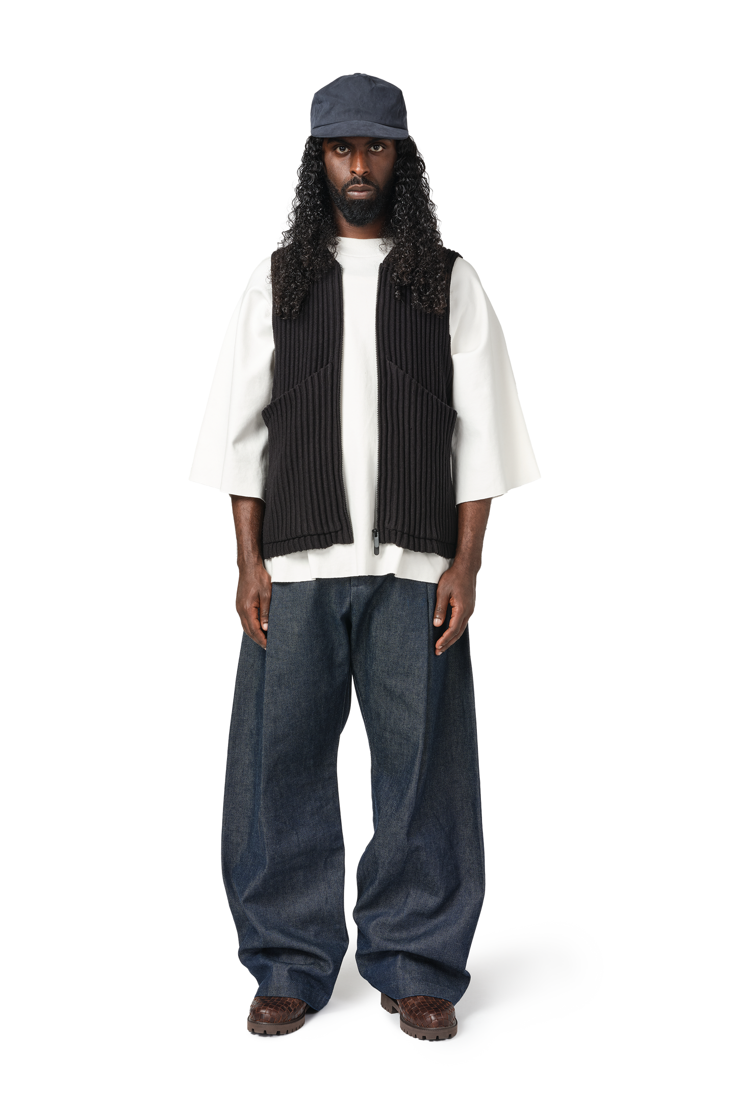 Ribbed Utility Vest in Night