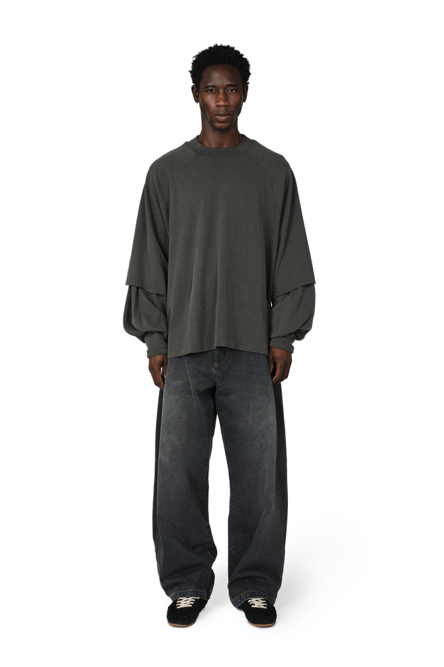 Raglan Layered Top in Cave