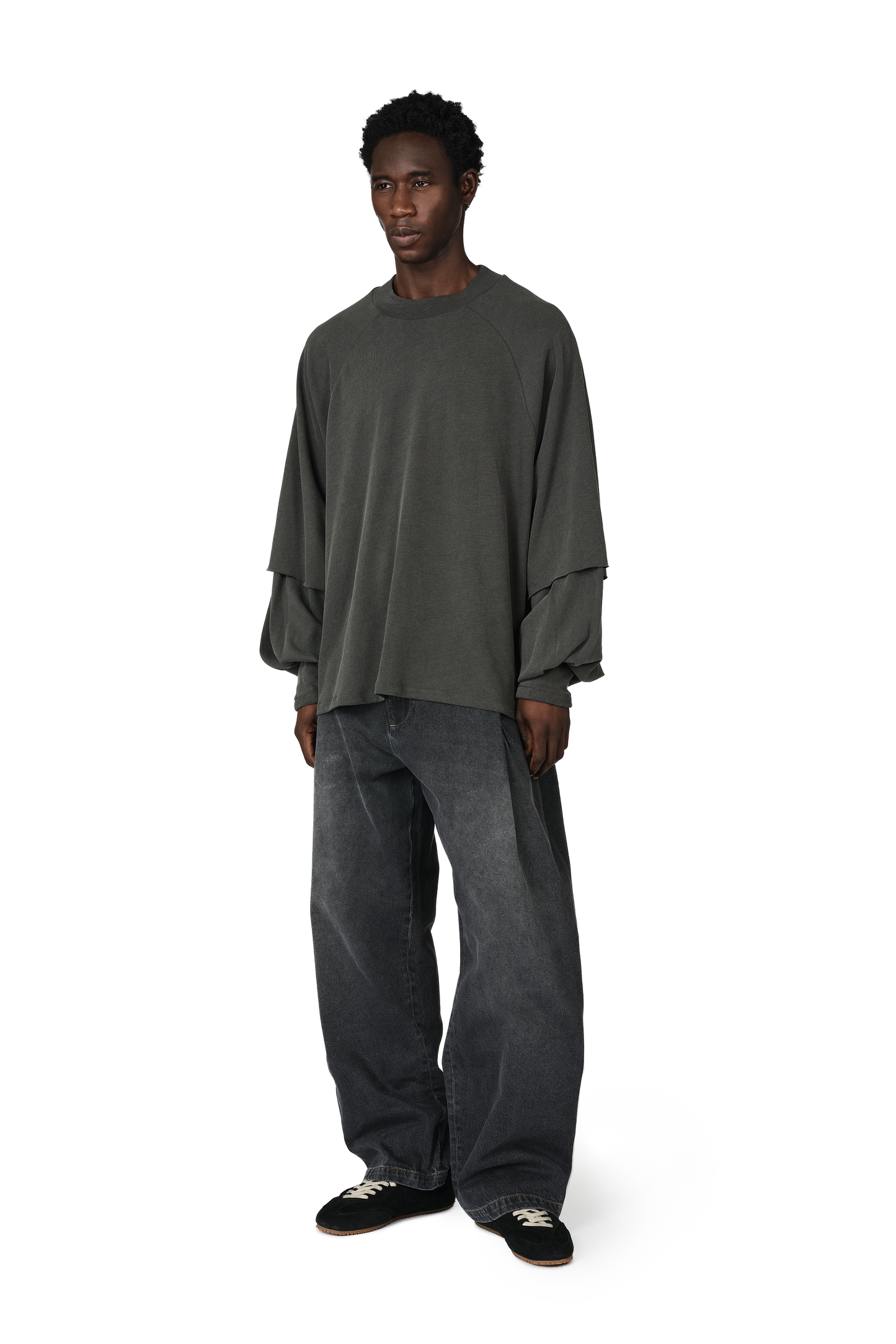 Raglan Layered Top in Cave