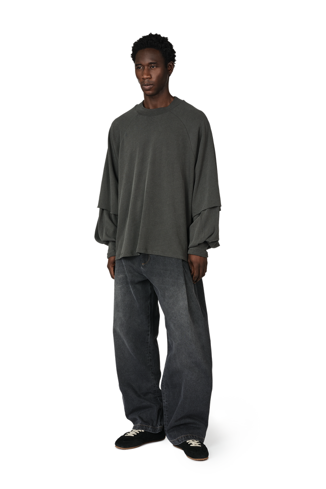 Raglan Layered Top in Cave