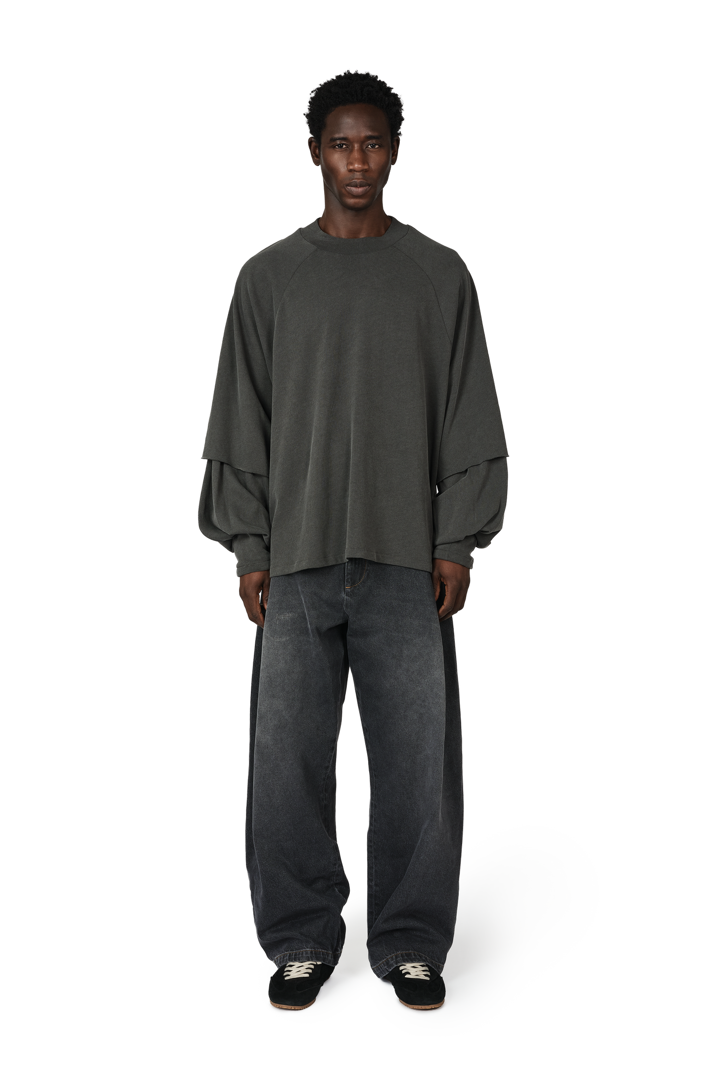 Denim Bermuda Jeans in Stone