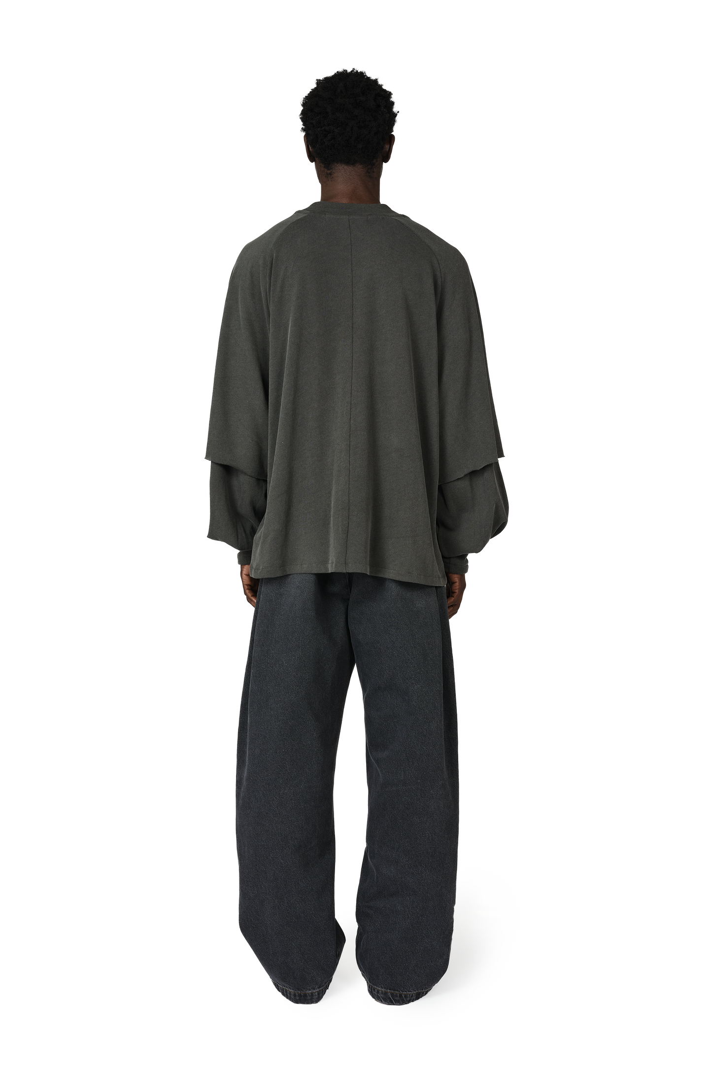 Denim Bermuda Jeans in Stone