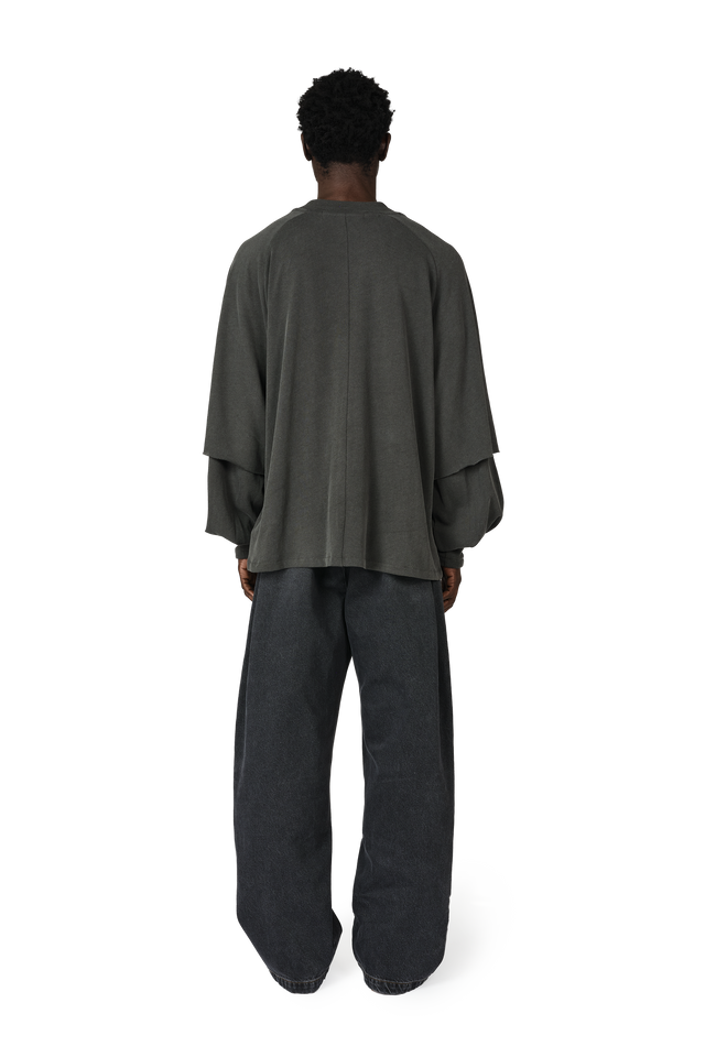 Denim Bermuda Jeans in Stone