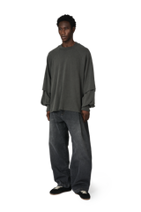 Denim Bermuda Jeans in Stone