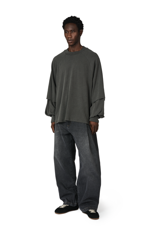 Denim Bermuda Jeans in Stone