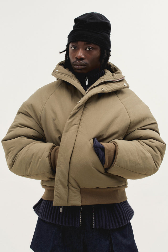 Orb Puffer Coat in Dune