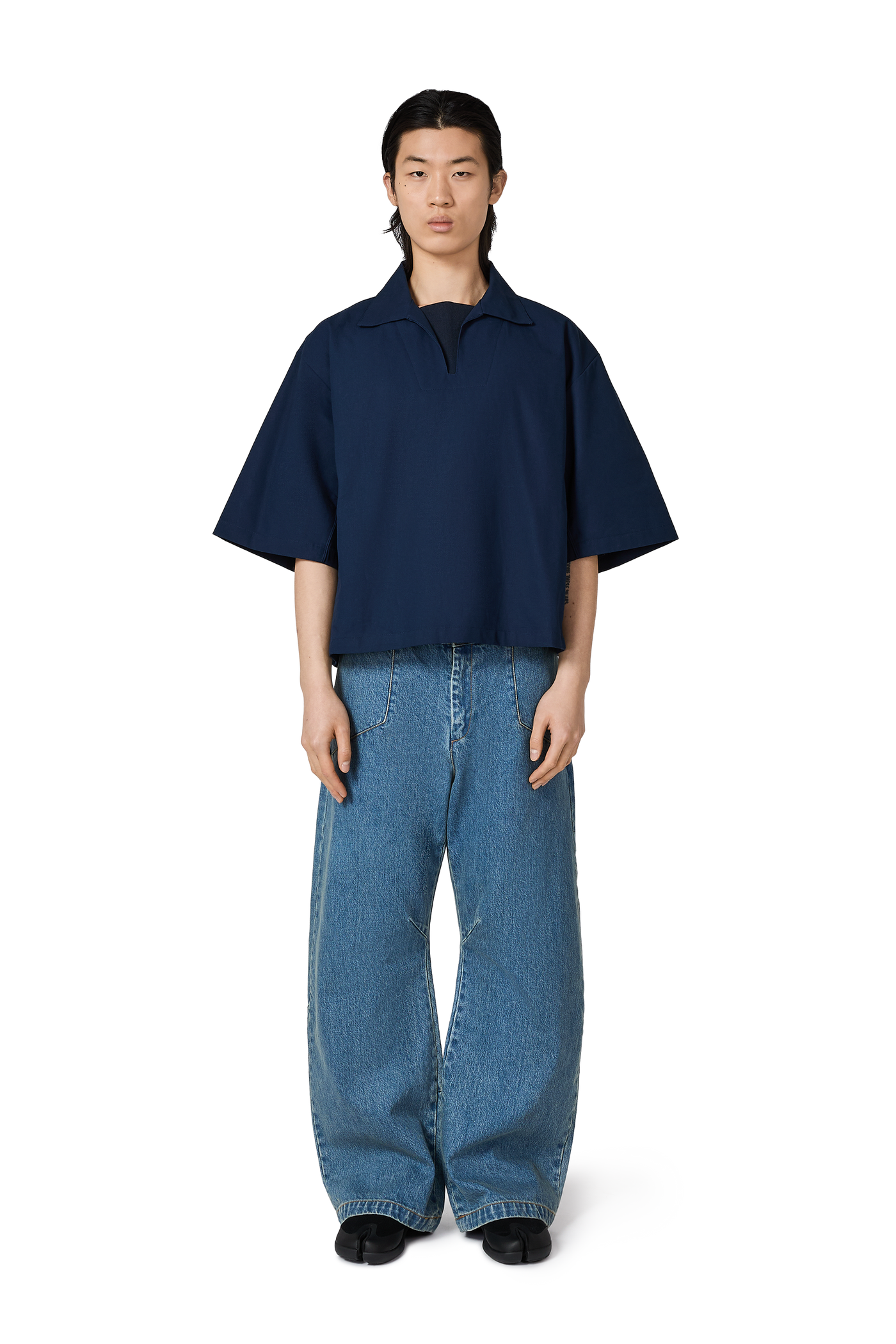 Football Box Polo in Ink