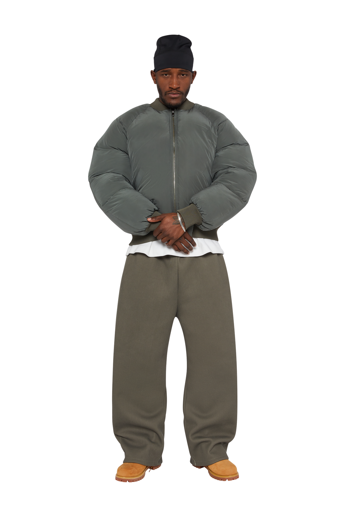 Cactus Sumo Coat | Mens Green Insulated Bomber Jacket | Seventhstores