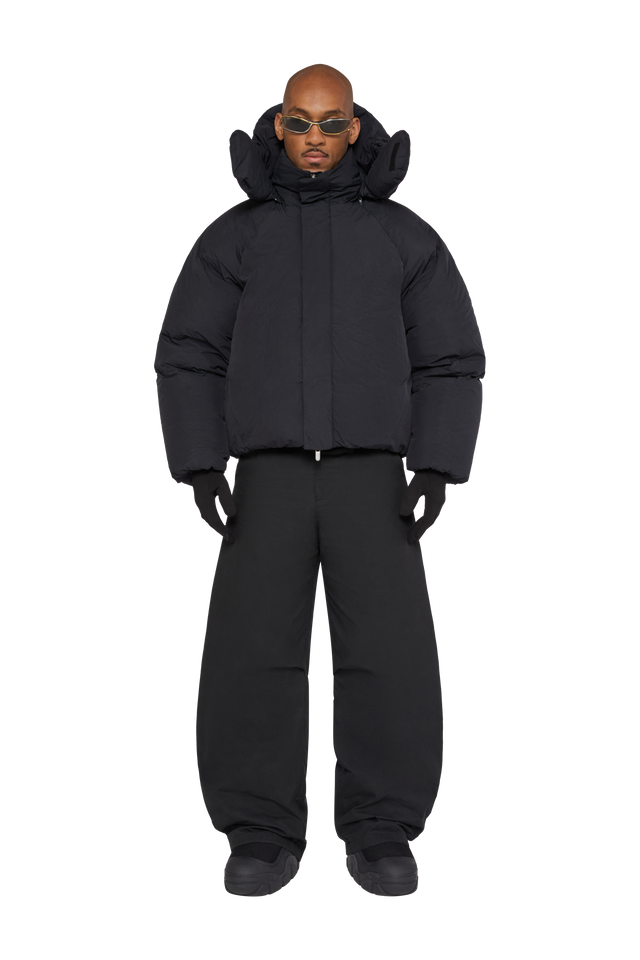 Mens Black Duck Down Insulated Coat