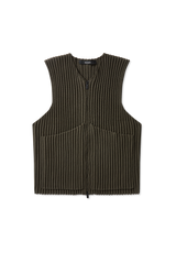 Ribbed Knit Utility Vest in Thyme