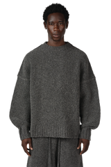 Wool Knit Crewneck in Granite Grain