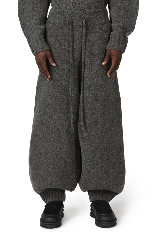 Wool Knit Cuff Pant in Granite Grain