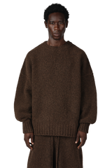 Wool Knit Crewneck in Chestnut Grain