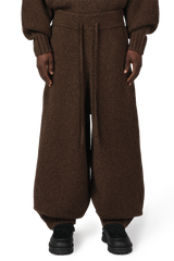 Wool Knit Cuff Pant in Chestnut Grain