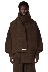 Wool Knit Duvet Scarf in Chestnut Grain