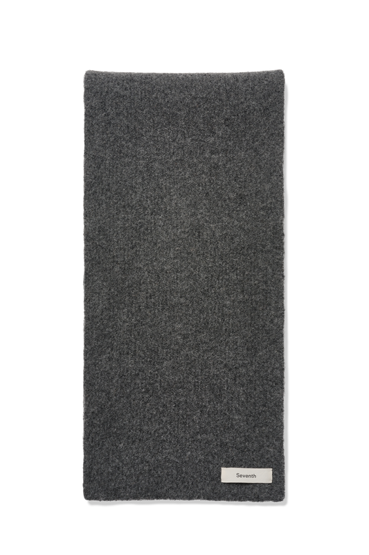 Wool Knit Duvet Scarf in Granite Grain