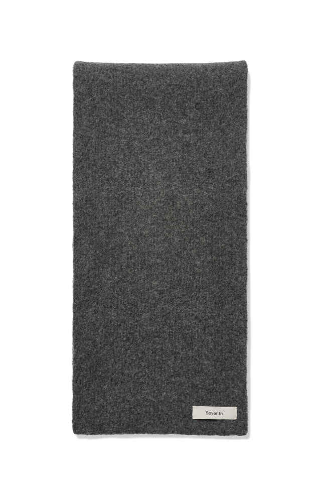 Wool Knit Duvet Scarf in Granite Grain