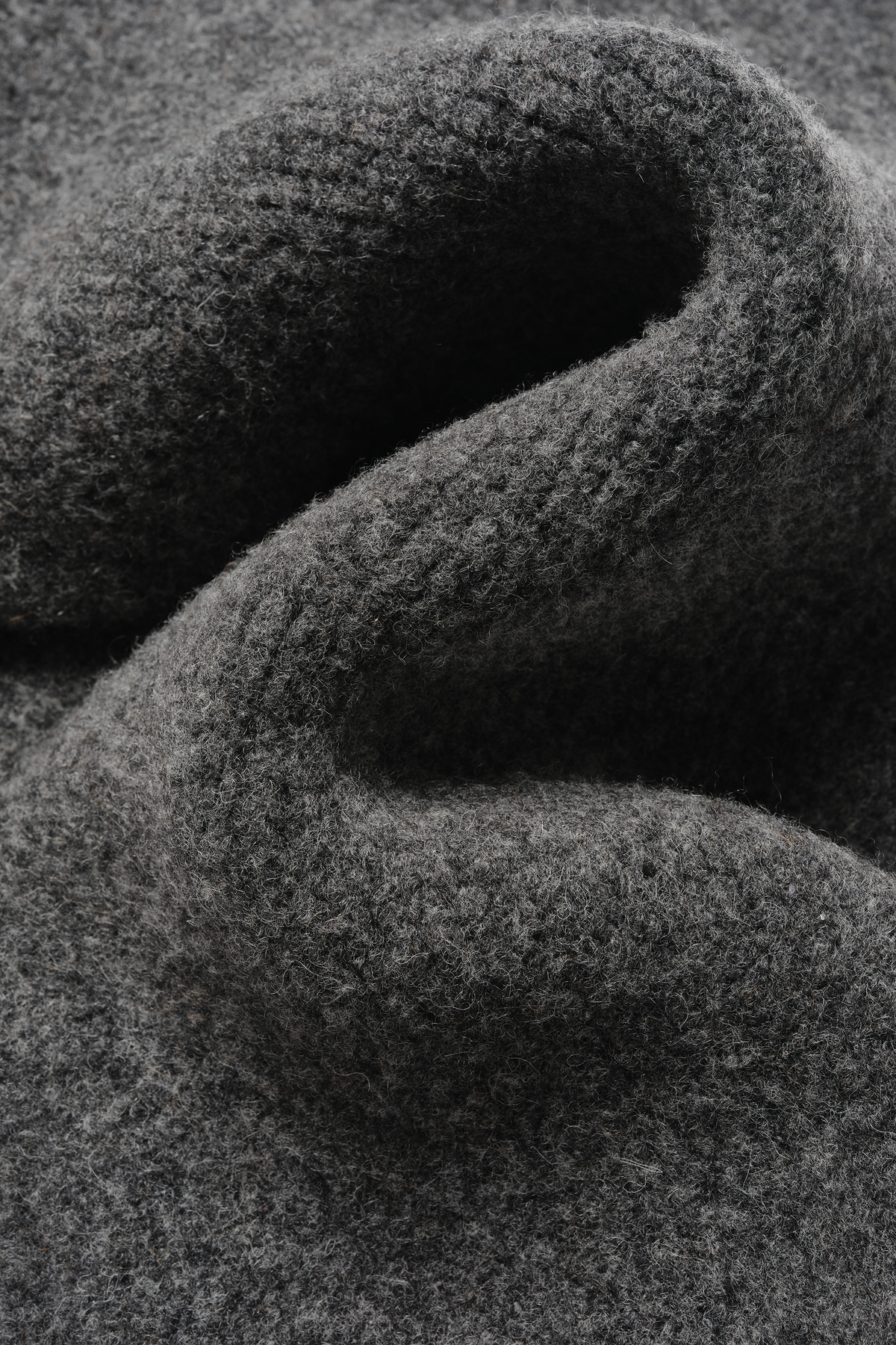 Wool Knit Duvet Scarf in Granite Grain