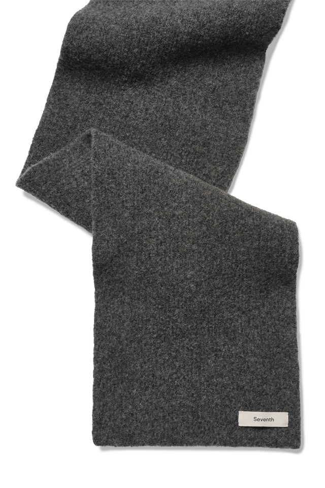 Wool Knit Duvet Scarf in Granite Grain