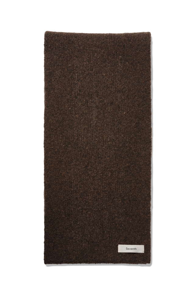 Wool Knit Duvet Scarf in Chestnut Grain