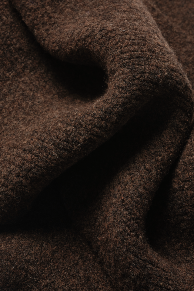 Wool Knit Duvet Scarf in Chestnut Grain